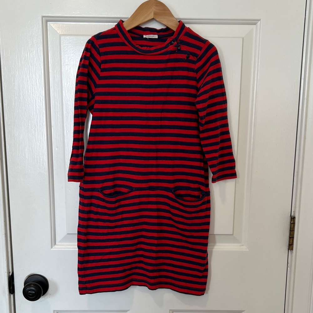 Crewcuts Navy and Red Striped Top